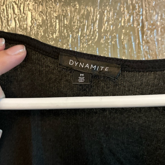 Black Longsleeve Dynamite Top With Ruched Side Detailing - Picture 4 of 7